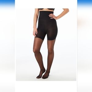 Very black High Waisted Sheer Shaping Tights